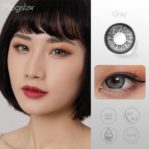 Кольорові лінзи для очей сірі Gray + контейнер для зберігання в подарунок 2938262306 фото