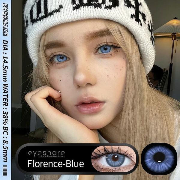 Кольорові блакитнлінзиі Florence Blue + контейнер для зберігання в подарунок 2879331361 фото