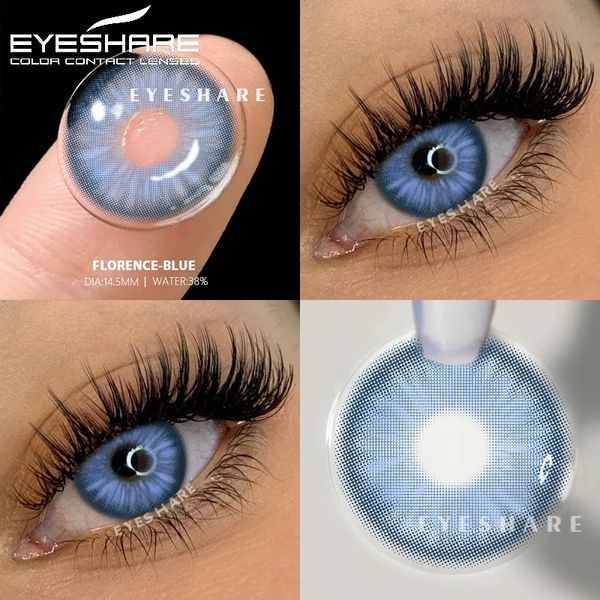 Кольорові блакитнлінзиі Florence Blue + контейнер для зберігання в подарунок 2879331361 фото