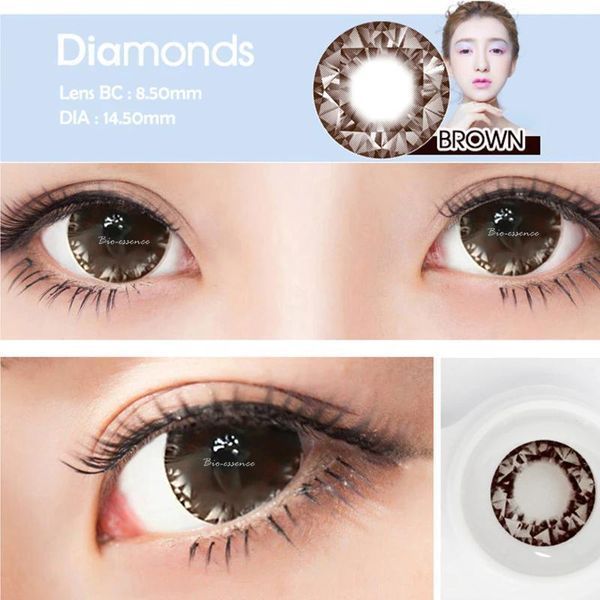 Кольорові лінзи Brown Dianand (пара) + контейнер для зберігання в подарунок 05035DIAM фото