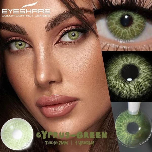 Цветные линзы зелёные Cyprus Green + контейнер для хранения в подарок 0458CYP фото