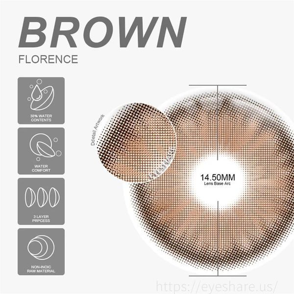 Цветные линзы коричневые Florence brown + контейнер для хранения в подарок 2879351114 фото