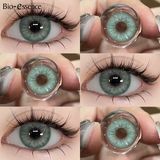 Цветные линзы для глаз зелёные Light Green + контейнер для хранения в подарок BC46-2 фото