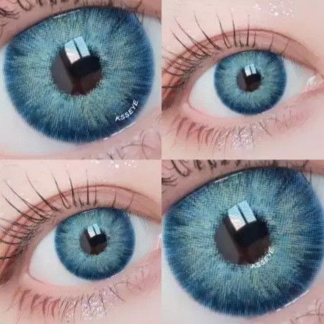 Кольорові лінзи для очей блакитні Blue (пара) + контейнер для зберігання в подарунок 00941PAT фото