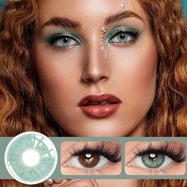 Цветные линзы для глаз зелёные Light Green + контейнер для хранения в подарок BC46-2 фото