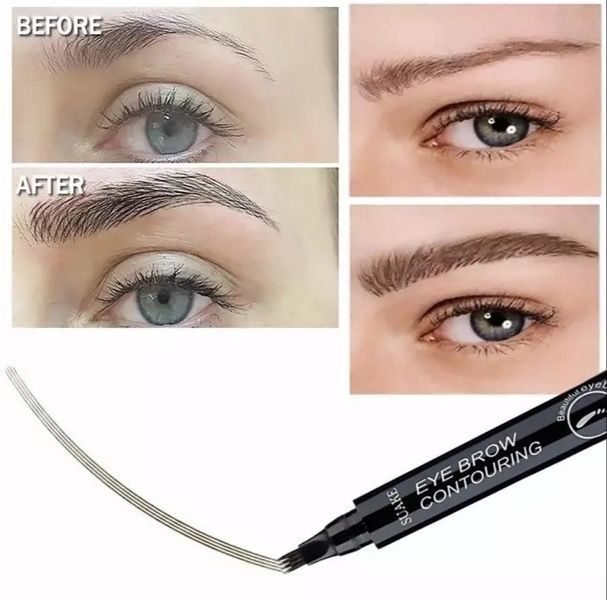 Водостійкий олівець для брів з ефектом мікроблейдингу Tint My 4 Tip Brow 4 Чорний 17405 фото