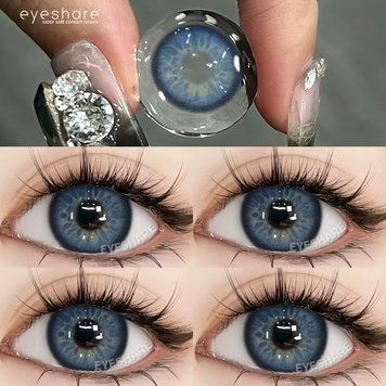 Цветные линзы голубые Bohemia Blue + контейнер для хранения в подарок 0479BOH фото