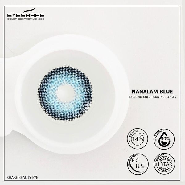Кольорові блакитні лінзи NANALAM-BLUE + контейнер для зберігання в подарунок BC22-3 фото