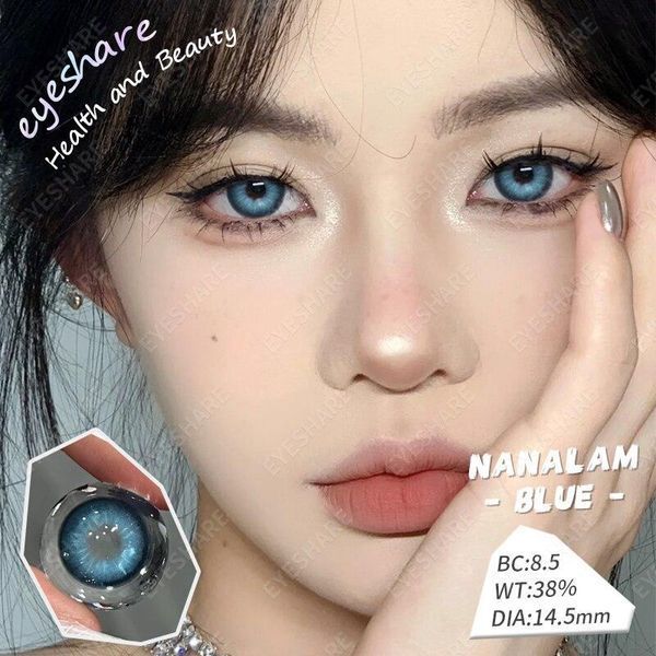 Кольорові блакитні лінзи NANALAM-BLUE + контейнер для зберігання в подарунок BC22-3 фото