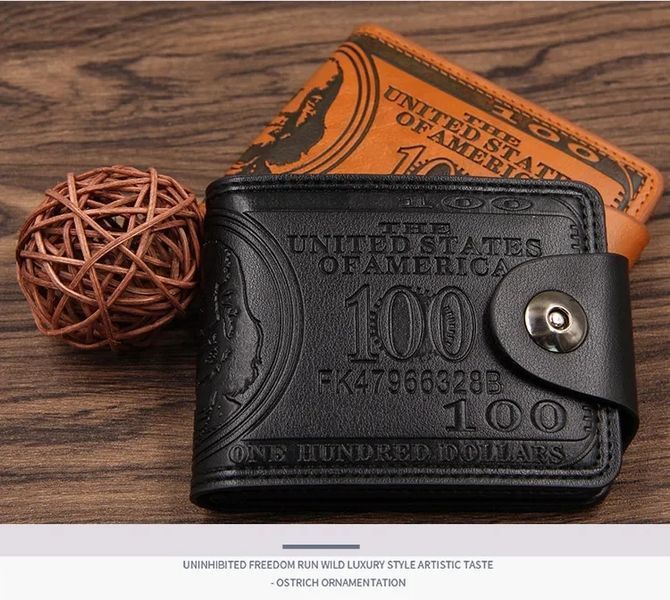 Мужской кошелёк Kusibi 100$ Black 023935BL фото