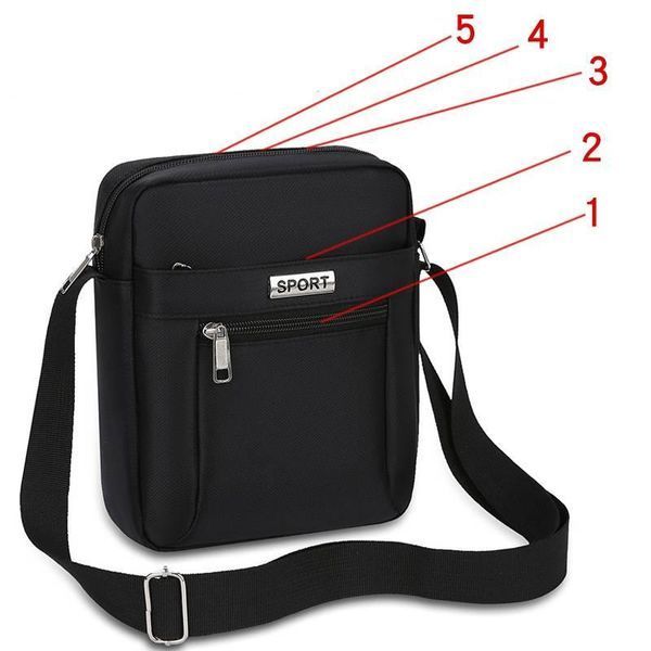 Чоловіча сумка через плече Jingpin Black 45920 фото