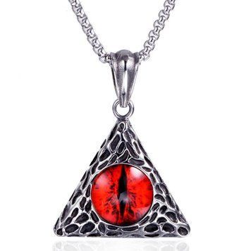 Кулон Red Demon Eye красный глаз демона + цепочка из нержавеющей стали 67208 фото