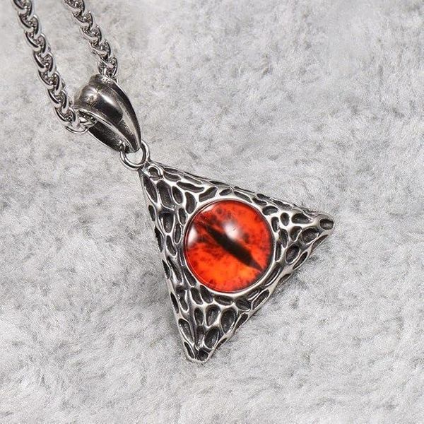Кулон Red Demon Eye красный глаз демона + цепочка из нержавеющей стали 67208 фото