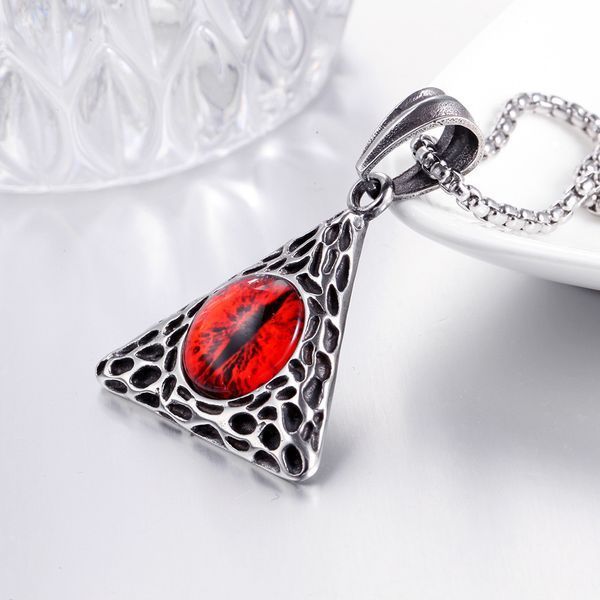 Кулон Red Demon Eye красный глаз демона + цепочка из нержавеющей стали 67208 фото