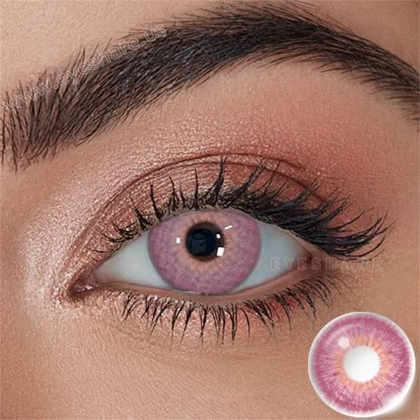 Цветные линзы розовые Riyadh Pink + контейнер для хранения в подарок P06947 фото