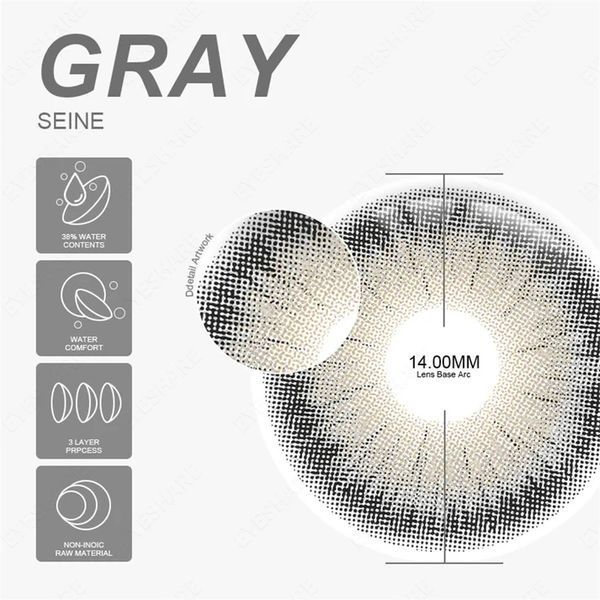 Линзы цветные серые Seine Gray + контейнер для хранения в подарок 2879469240 фото