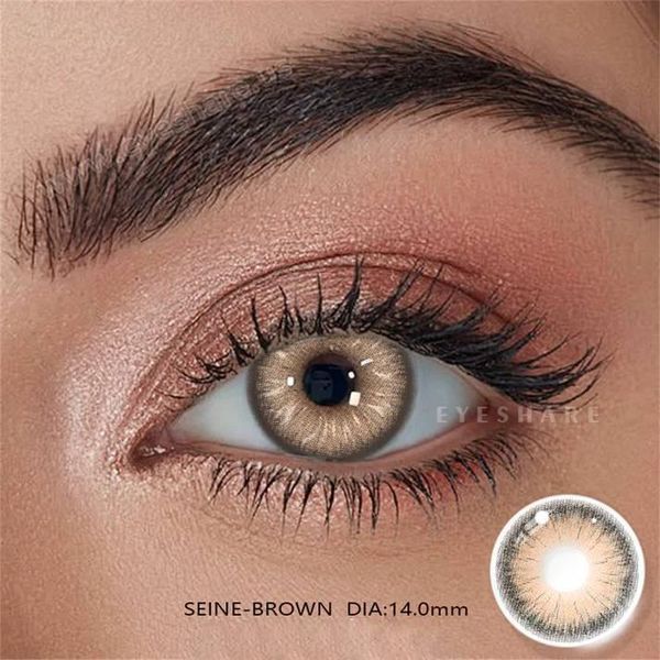 Цветные линзы коричневые Seine brown + контейнер для хранения в подарок 2879495136 фото