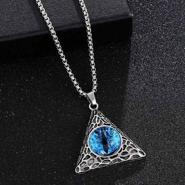 Кулон Blue Demon Eye Голубой глаз демона + цепочка из нержавеющей стали 67214 фото