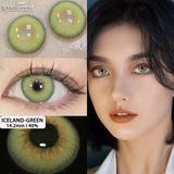 Цветные линзы зелёные Green (пара) + контейнер для хранения в подарок 00205IC фото