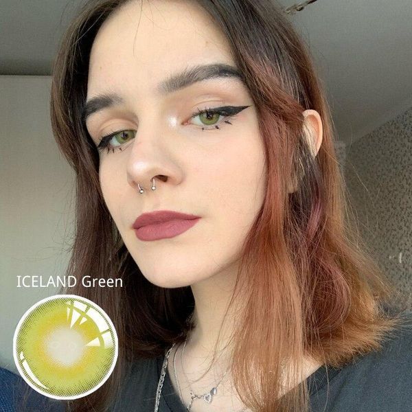 Кольорові лінзи зелені Green (пара) + контейнер для зберігання в подарунок 00205IC фото