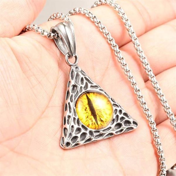 Кулон Yellow Demon Eye:Желтый глаз демона + цепочка из нержавеющей стали 36214 фото