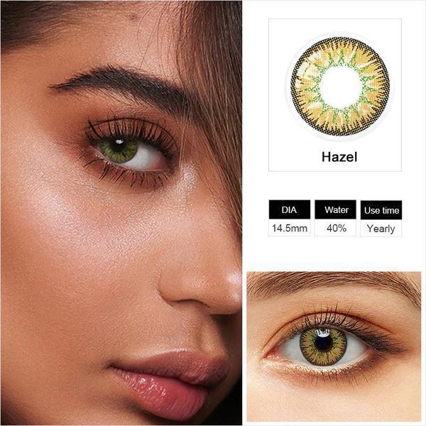 Кольорові лінзи для очей горіхові Hazel + контейнер для зберігання в подарунок 0090RA фото