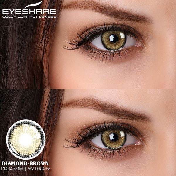 Кольорові лінзи коричневі Brown Diamond + контейнер для зберігання в подарунок 05035DI фото
