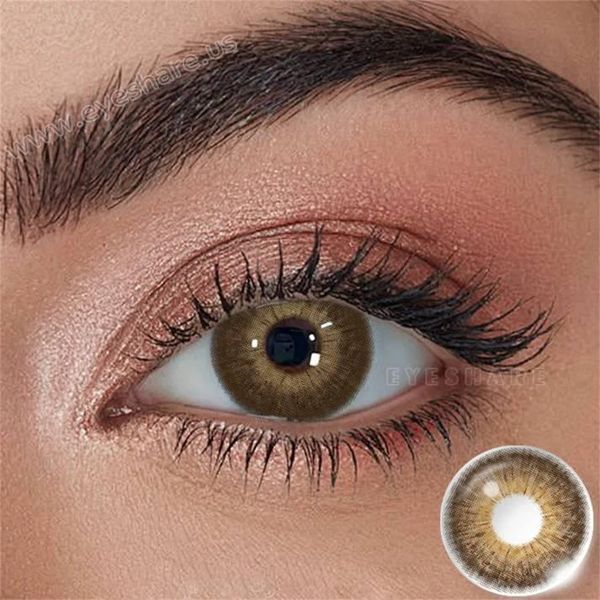 Цветные линзы для глаз коричневые Riyadn Brown + контейнер для хранения в подарок BR05832 фото