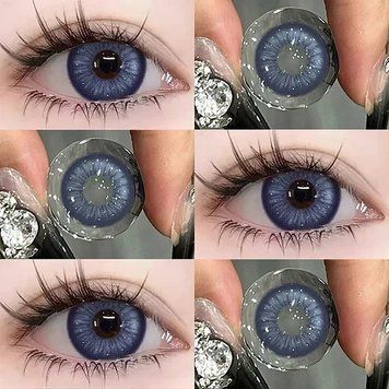 Кольорові лінзи блакитні Thai Tea Blue + контейнер для зберігання в подарунок BC37-3 фото