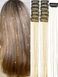 Накладні блискучі пасма для волосся на шпильках золоті Hair Tinsel 12 штук 24563G фото 3