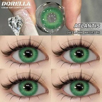 Цветные линзы зелёные Atlantis Green + контейнер для хранения в подарок 1638AT фото