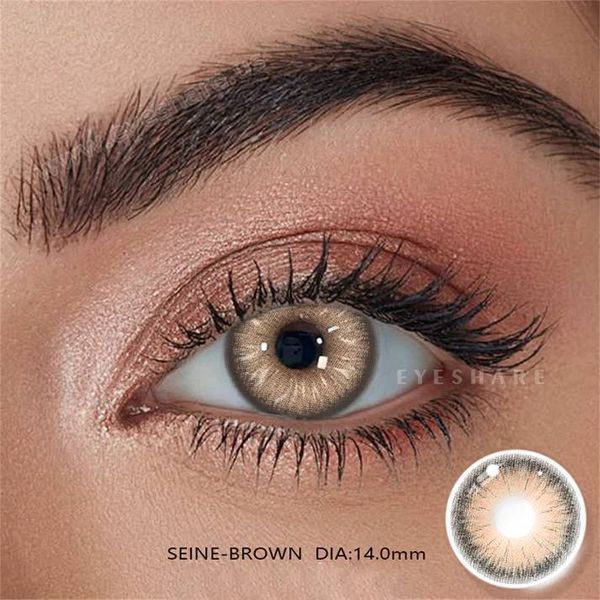 Цветные линзы коричневые Seine brown + контейнер для хранения в подарок 15392SE фото