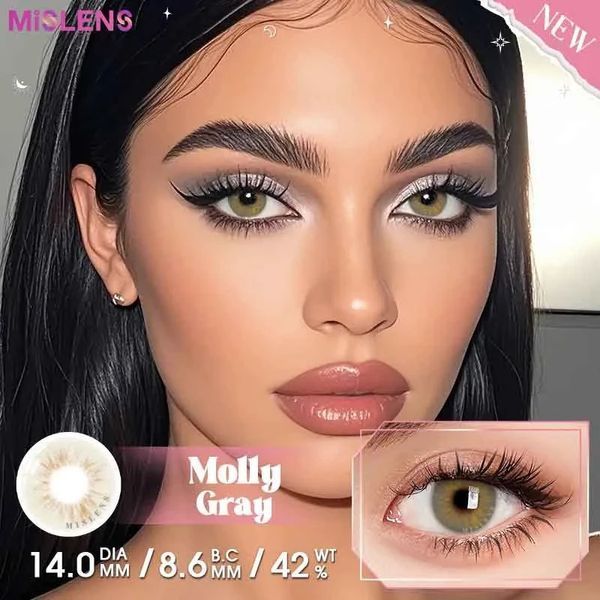 Лінзи кольорові сірі Molly Gray пари + контейнер для зберігання в подарунок BC47-5 фото