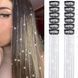 Накладні блискучі пасма для волосся на шпильках сріблясті Hair Tinsel 12 штук 36024S фото 4