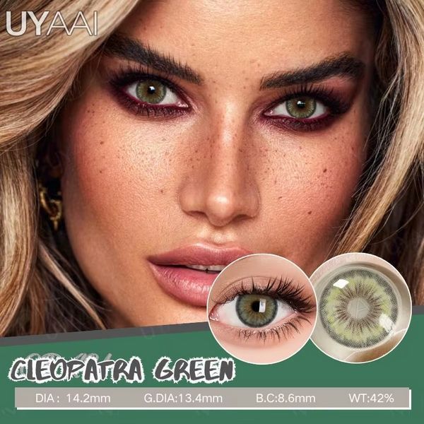Кольорові лінзи зелені Cleopatra Green + контейнер для зберігання в подарунок BC61-2 фото