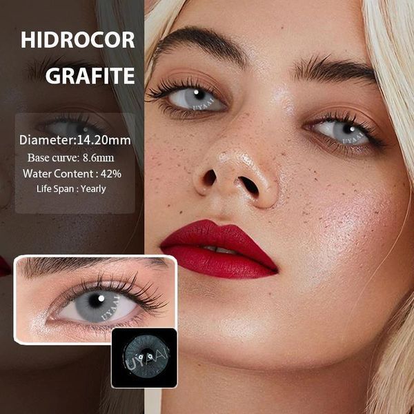 Цветные линзы для глаз серые Grafit + контейнер для храния в подарок MA022QU фото