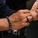 Комплект браслетов из натурального камня Синий тигровый глаз, Жёлтый тигровый глази Вулканической лавы B3830 фото 4