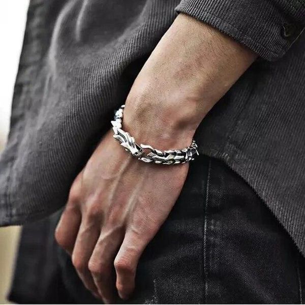 Чоловічий браслет Дракон 20,5 см Silver 3368 фото