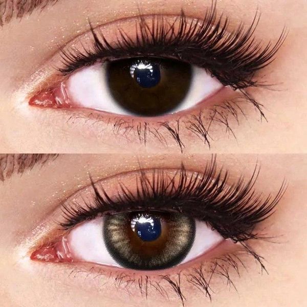 Кольорові лінзи сіро-коричневі Ice crystal brown + контейнер для зберігання в подарунок 085617IC фото