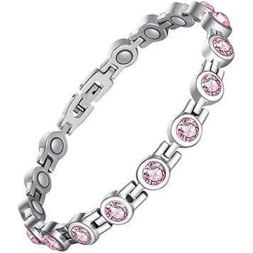 Браслет женский серебристый с магнитами Pink 21 см 2468 фото