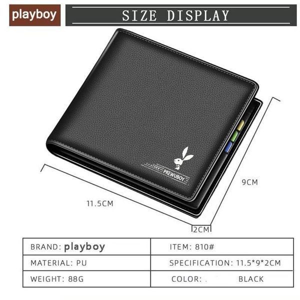 Чоловічий гаманець Playboy Black 16380BK фото