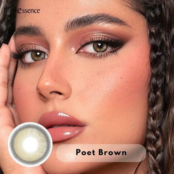 Цветные линзы для глаз коричневые Poet Brown + контейнер для хранения в подарок 5640 фото