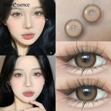 Цветные линзы для глаз коричневые Aoki Caramel + контейнер для хранения в подарок BB964-1 фото