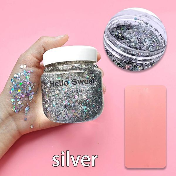 Глітер-гель для обличчя, волосся й тіла Hello Sweet Silver 150 мл N-112 фото