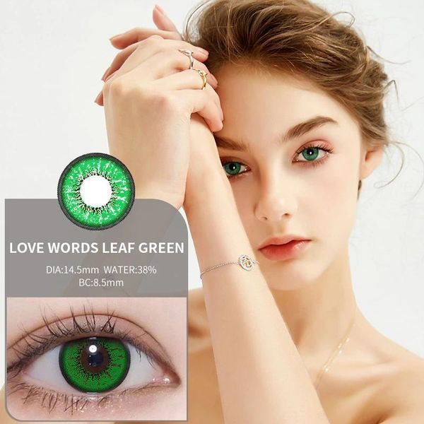 Цветные линзы для глаз зелёные Green + контейнер для хранения в подарок 0095FL фото