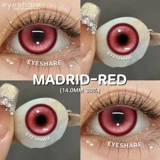 Цветные линзы для глаз красные Madrid Red + контейнер для хранения в подарок 05674MAD фото