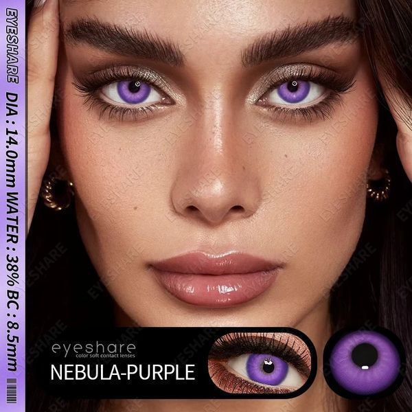 Кольорові лінзи фіолетові Nebula Violet + контейнер для зберігання в подарунок 06758NE фото