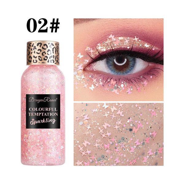 Глітер-гель Dragon Rannee для обличчя, волосся і тіла Pink N-02 фото