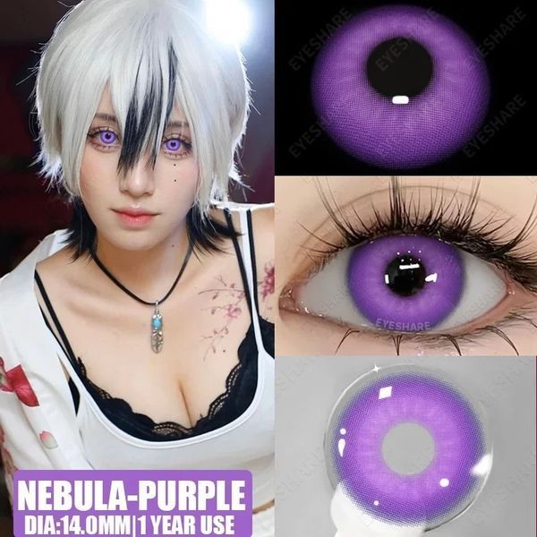 Кольорові лінзи фіолетові Nebula Violet + контейнер для зберігання в подарунок 06758NE фото
