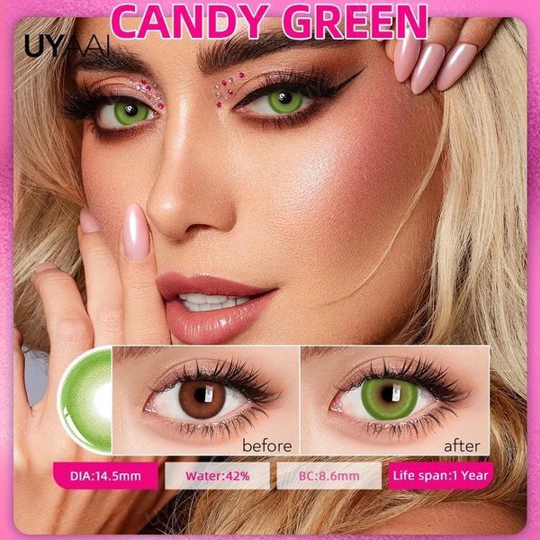 Цветные линзы зелёные Candy Green + контейнер для хранения в подарок BC01-2 фото